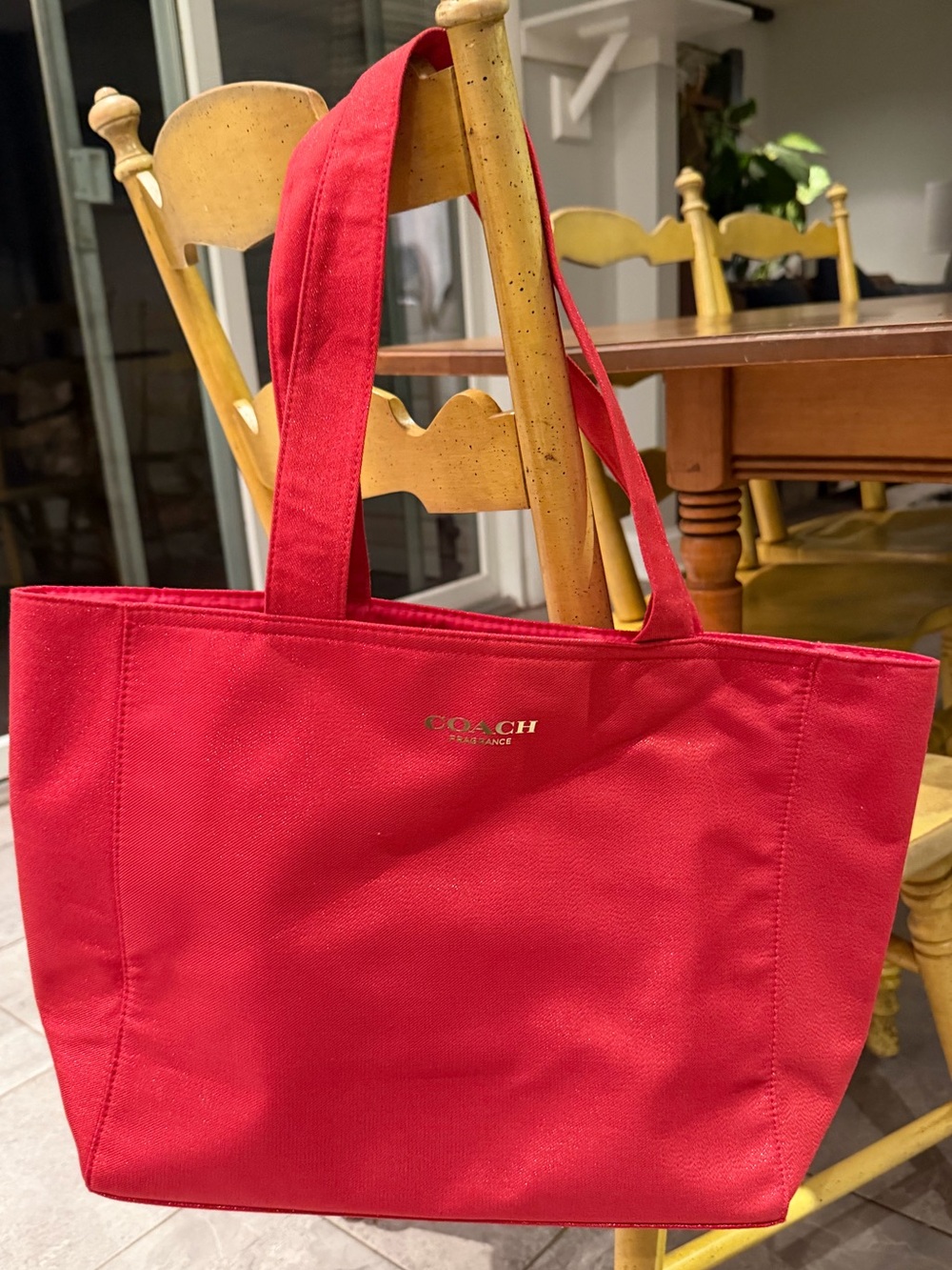 Coach Fragrance Sparkling Red Shimmery Tote NWOT